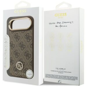 Dėklas Guess 4G Strass Logo MagSafe Apple iPhone Air rudos spalvos - Image 8