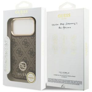 Dėklas Guess 4G Strass Logo MagSafe Apple iPhone 17 Pro rudos spalvos - Image 8