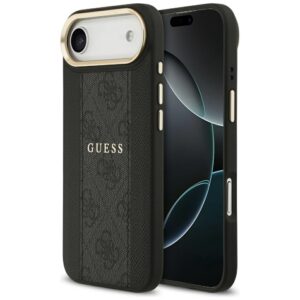 Dėklas Guess 4G Stripe MagSafe Apple iPhone 17 Air juodos spalvos