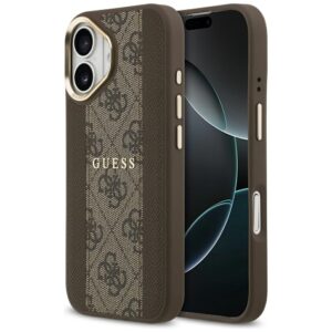 Dėklas Guess 4G Stripe MagSafe Apple iPhone 17 rudos spalvos