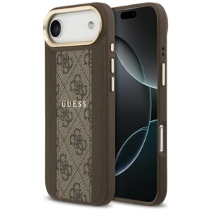 Dėklas Guess 4G Stripe MagSafe Apple iPhone 17 Air rudos spalvos