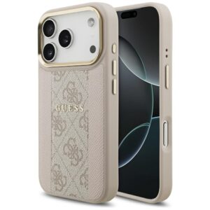 Dėklas Guess 4G Stripe MagSafe Apple iPhone 17 Pro rožinės spalvos