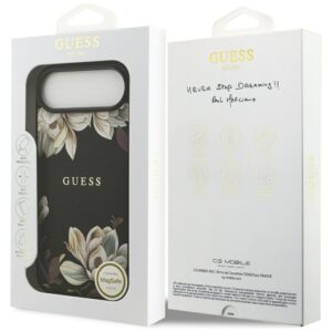 Guess Grained Flowers Classic Logo MagSafe dėklas Apple iPhone Air juodos spalvos - Image 8