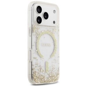 Guess Resin Bottom Glitter MagSafe dėklas Apple iPhone 17 Pro aukso spalvos - Image 4