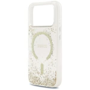 Guess Resin Bottom Glitter MagSafe dėklas Apple iPhone 17 Pro aukso spalvos - Image 6