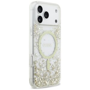 Guess Resin Bottom Glitter MagSafe dėklas Apple iPhone 17 Pro Max aukso spalvos - Image 4