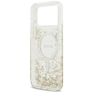 Guess Resin Bottom Glitter MagSafe dėklas Apple iPhone 17 Pro Max aukso spalvos - Image 7
