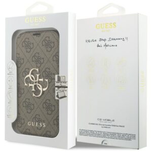 Guess Book 4G Metal Logo Dėklas Apple iPhone 17 Pro rudos spalvos - Image 7