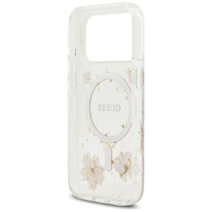 Dėklas Guess Resin Flowers Glitter MagSafe Apple iPhone 17 Pro rožinės spalvos - Image 7