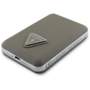 Power Bank Guess Grained Triangle 5000mAh 15W USB-C MagSafe Inductive brown - Image 4