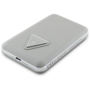 Power Bank Guess Grained Triangle 5000mAh 15W USB-C MagSafe Inductive beige - Image 4