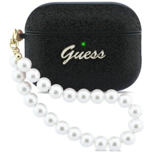 Dėklas Guess Glitter Pearl Strap skirtas AirPods Pro 3 juodos spalvos - Image 1
