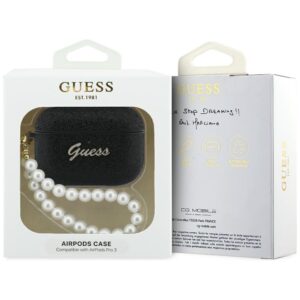 Dėklas Guess Glitter Pearl Strap skirtas AirPods Pro 3 juodos spalvos - Image 4