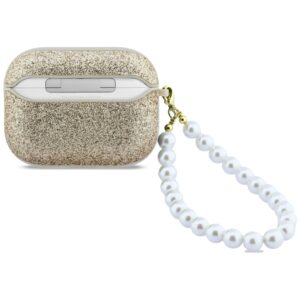 Dėklas Guess Glitter Pearl Strap skirtas AirPods Pro 3 aukso spalvos - Image 2