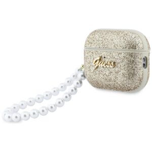 Dėklas Guess Glitter Pearl Strap skirtas AirPods Pro 3 aukso spalvos - Image 3