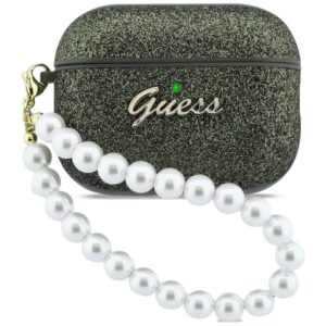 Dėklas Guess Glitter Pearl Strap skirtas AirPods Pro 3 khaki
