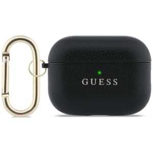 Dėklas Guess Grained Classic Logo Hook skirtas AirPods Pro 3 juodos spalvos - Image 1