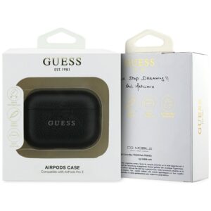 Dėklas Guess Grained Classic Logo Hook skirtas AirPods Pro 3 juodos spalvos - Image 4