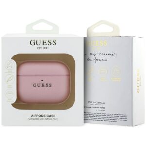 Dėklas Guess Grained Classic Logo Hook skirtas AirPods Pro 3 rožinės spalvos - Image 4