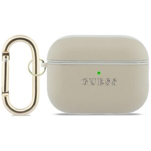 Dėklas Guess Grained Classic Logo Hook skirtas AirPods Pro 3 aukso spalvos