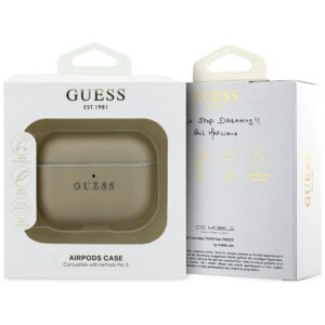 Dėklas Guess Grained Classic Logo Hook skirtas AirPods Pro 3 aukso spalvos - Image 4