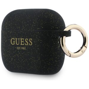 Dėklas Guess Silicone Glitter Ring skirtas AirPods Pro 3 juodos spalvos - Image 3