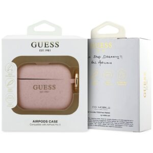 Dėklas Guess Silicone Glitter Ring skirtas AirPods Pro 3 rožinės spalvos - Image 4