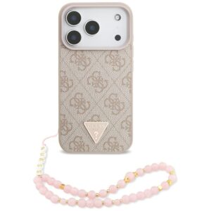 Dėklas Guess 4G Strap Triangle Logo MagSafe for Apple iPhone 17 Pro rožinės spalvos - Image 1