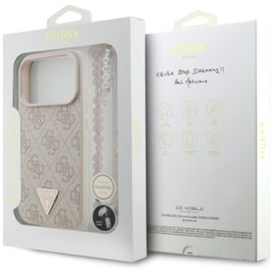 Dėklas Guess 4G Strap Triangle Logo MagSafe for Apple iPhone 17 Pro rožinės spalvos - Image 8