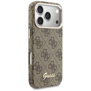Dėklas Guess 4G Script MagSafe Apple iPhone 17 Pro rudos spalvos - Image 4