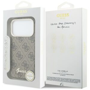 Dėklas Guess 4G Script MagSafe Apple iPhone 17 Pro rudos spalvos - Image 8