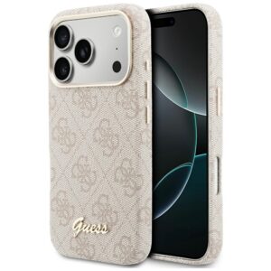 Dėklas Guess 4G Script MagSafe Apple iPhone 17 Pro Max rožinės spalvos