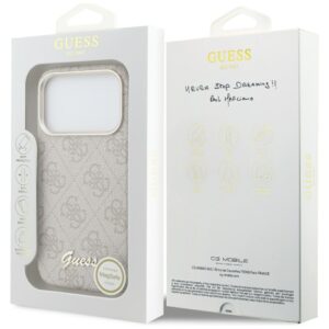Dėklas Guess 4G Script MagSafe Apple iPhone 17 Pro Max rožinės spalvos - Image 8