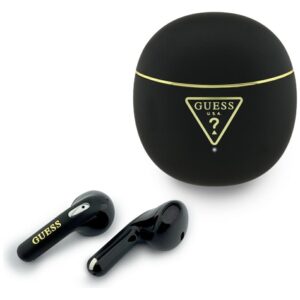TWS ausinės Guess Gold Line Triangle juodos spalvos - Image 1