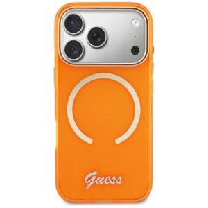 Dėklas Guess IML Script Metal MagSafe Apple iPhone 17 Pro orange - Image 3