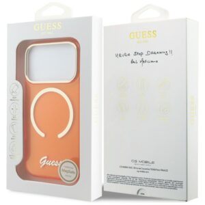 Dėklas Guess IML Script Metal MagSafe Apple iPhone 17 Pro orange - Image 8