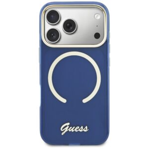 Dėklas Guess IML Script Metal MagSafe Apple iPhone 17 Pro blue - Image 3