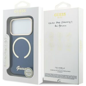 Dėklas Guess IML Script Metal MagSafe Apple iPhone 17 Pro blue - Image 8