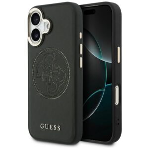Dėklas Guess Perforated 4G MagSafe Apple iPhone 17 juodos spalvos