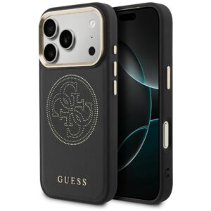 Dėklas Guess Perforated 4G MagSafe Apple iPhone 17 Pro Max juodos spalvos