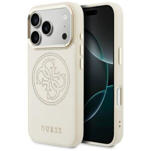 Dėklas Guess Perforated 4G MagSafe Apple iPhone 17 Pro beiege
