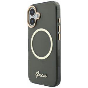 Dėklas Guess IML Script Metal MagSafe Apple iPhone 17 juodos spalvos - Image 2