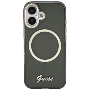 Dėklas Guess IML Script Metal MagSafe Apple iPhone 17 juodos spalvos - Image 3