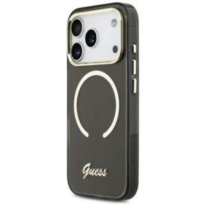 Dėklas Guess IML Script Metal MagSafe Apple iPhone 17 Pro Max juodos spalvos - Image 2