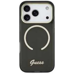 Dėklas Guess IML Script Metal MagSafe Apple iPhone 17 Pro Max juodos spalvos - Image 3