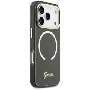 Dėklas Guess IML Script Metal MagSafe Apple iPhone 17 Pro Max juodos spalvos - Image 4