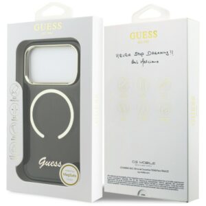 Dėklas Guess IML Script Metal MagSafe Apple iPhone 17 Pro Max juodos spalvos - Image 8
