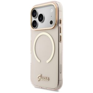 Dėklas Guess IML Script Metal MagSafe Apple iPhone 17 Pro rožinės spalvos - Image 2
