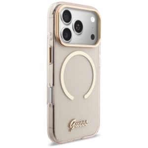 Dėklas Guess IML Script Metal MagSafe Apple iPhone 17 Pro rožinės spalvos - Image 4