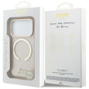Dėklas Guess IML Script Metal MagSafe Apple iPhone 17 Pro rožinės spalvos - Image 8